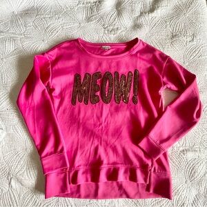 Juicy Couture Pink Sequined Meow Light Pullover Top Y2K